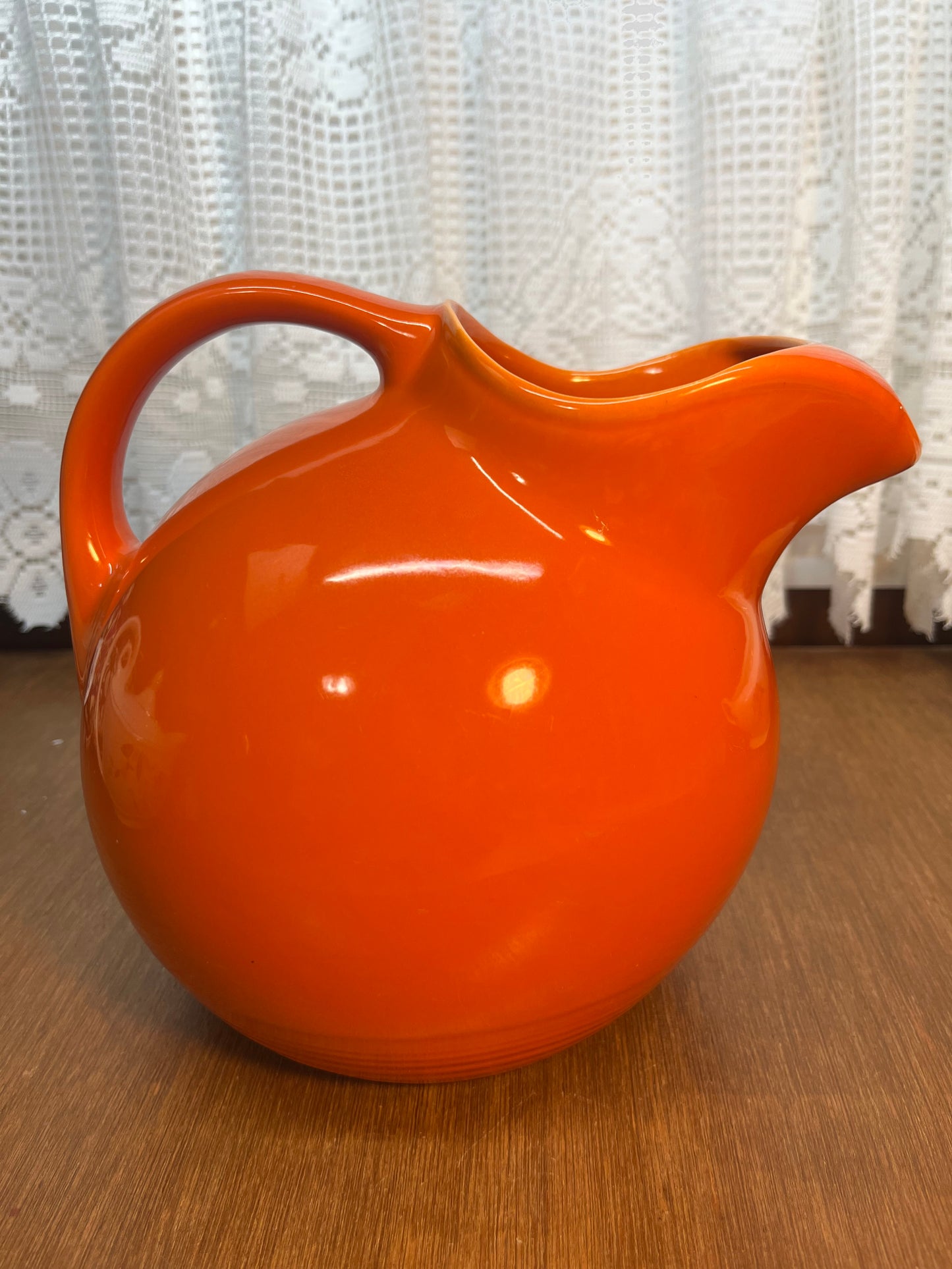 Vintage Atomic Orange Ball Pitcher