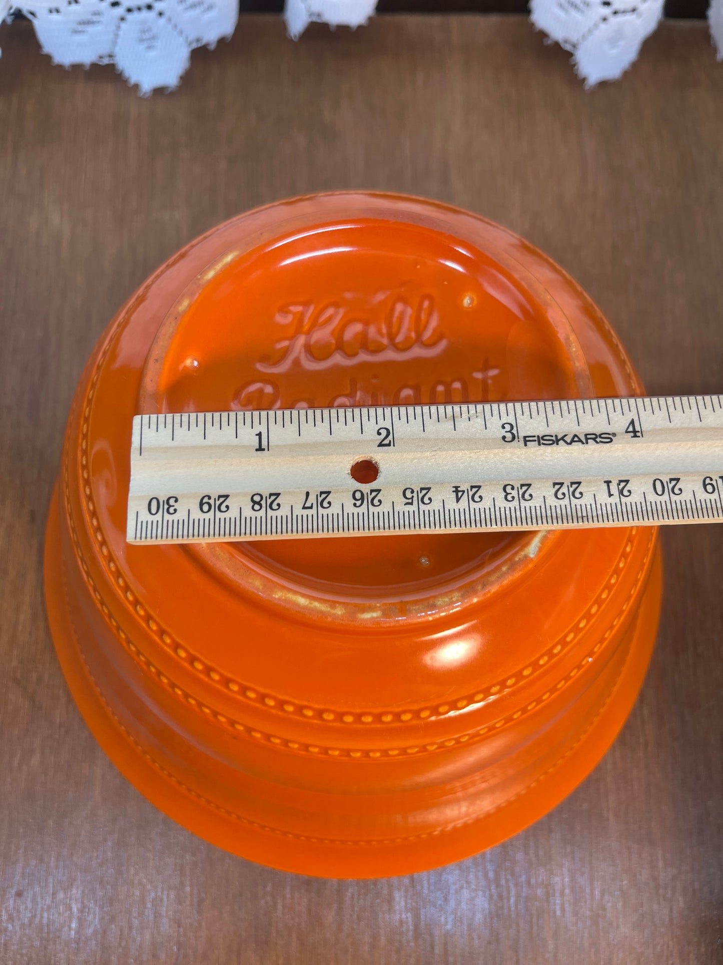 Vintage Hall Radiant Ware Atomic Orange Mixing Bowl