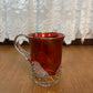 Vintage Collectible Ruby Stained Gold Rim Mutual Oklahoma Souvenir Glass