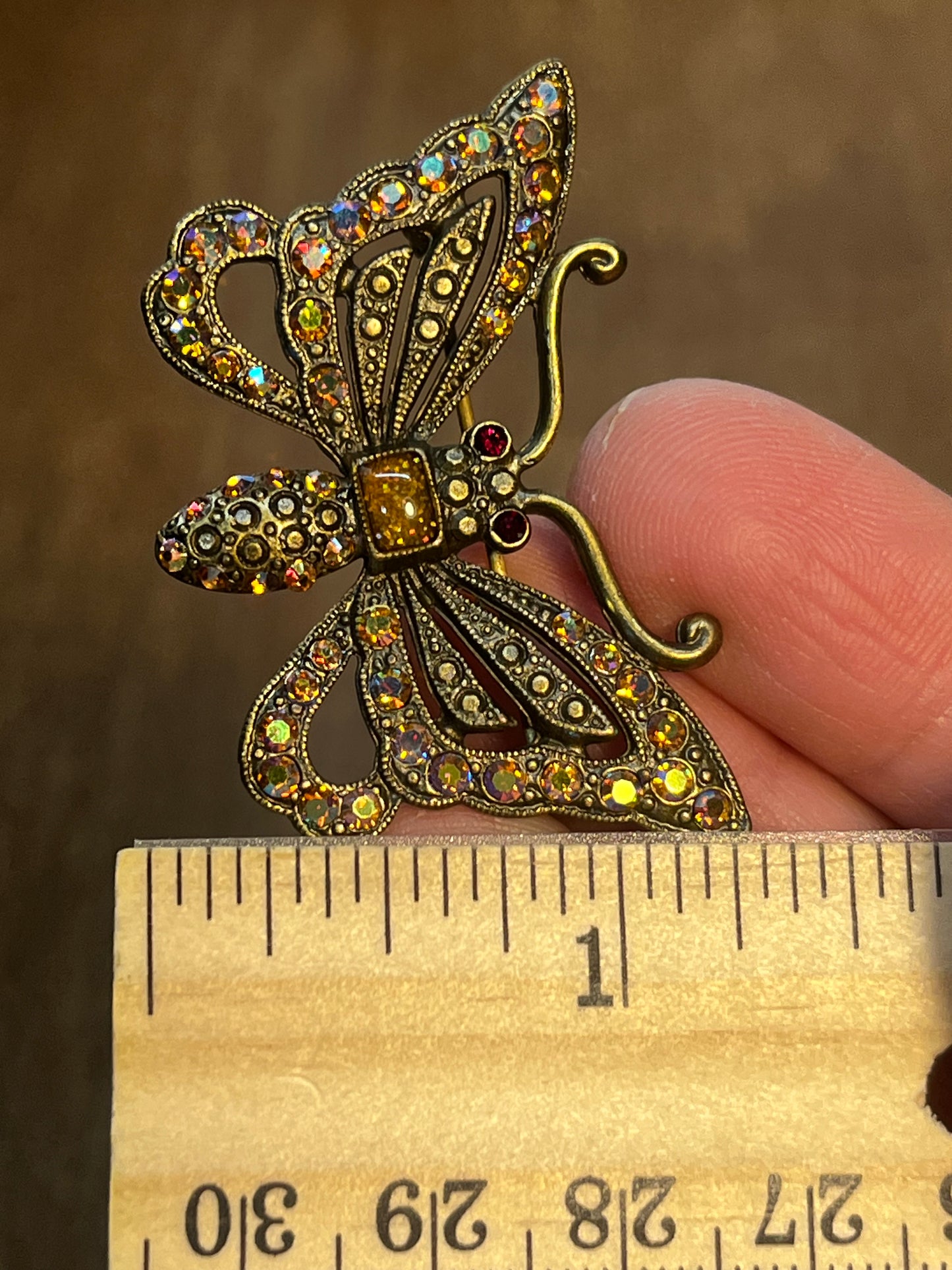 Two Vintage Sweet Romance USA Butterfly Brooches