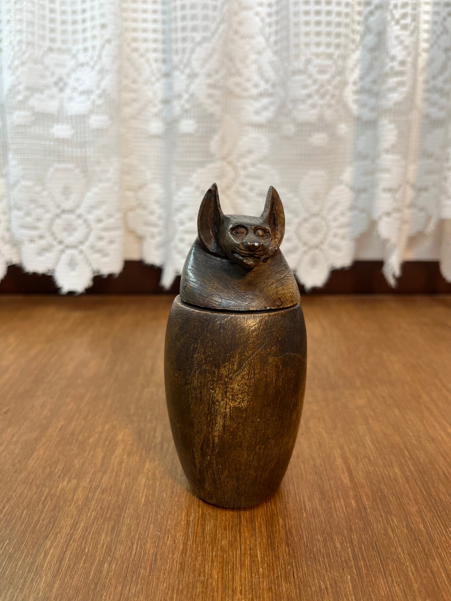 Vintage Egypt Anubis Canopic Jar