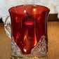 Vintage Collectible Ruby Stained Gold Rim Mutual Oklahoma Souvenir Glass