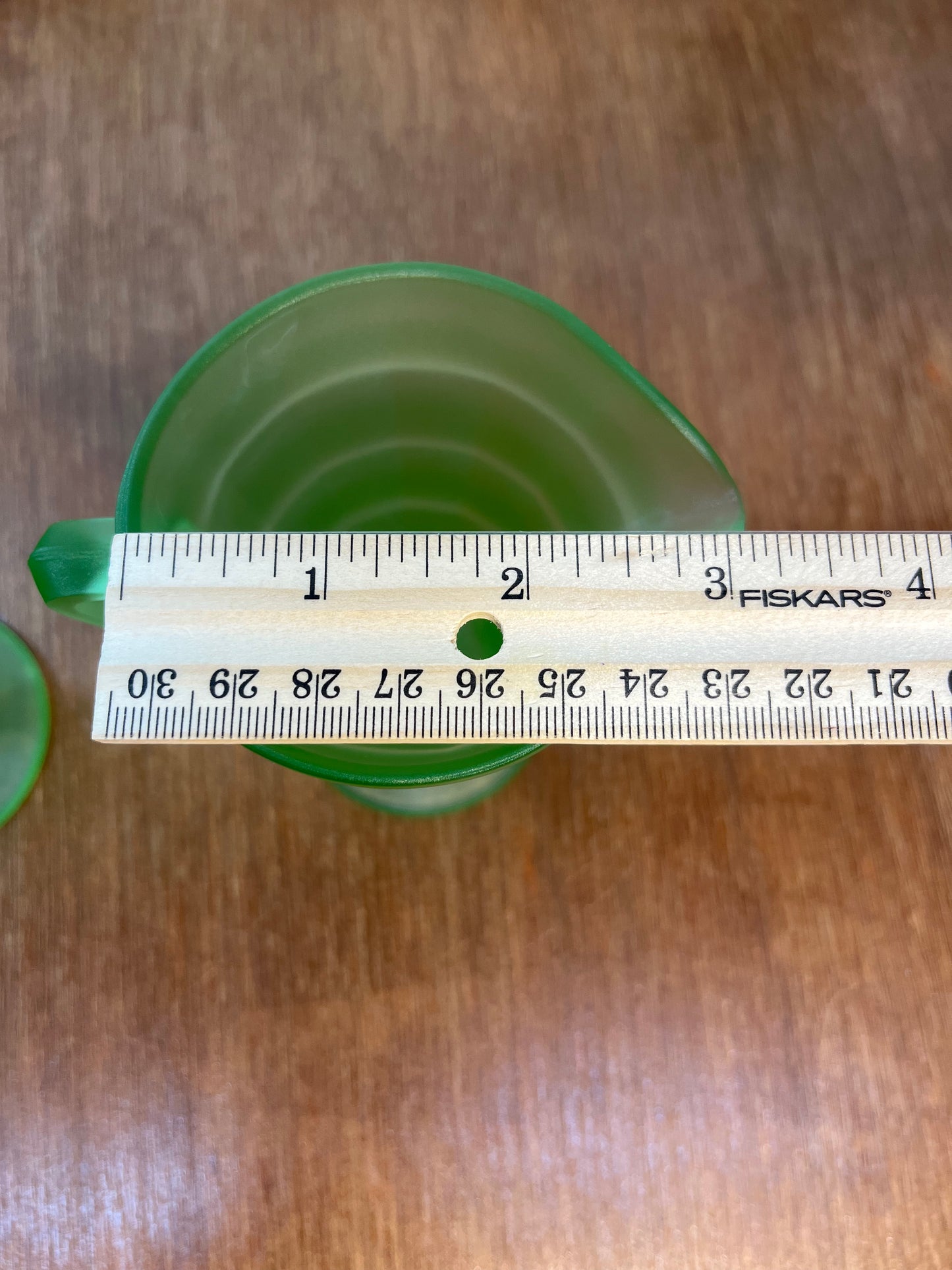 Vintage Frosted Uranium Glass Cream And Sugar Set