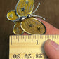 Vintage Gold Tone Mesh Butterfly Brooch