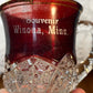 Vintage Collectible Ruby Stained Winona, Minnesota Souvenir Glass