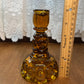 Vintage Amber L.E. Smith Moon And Star Candle Holder