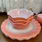 Vintage 1950’s Crinoline Hazel Atlas Pink Ruffled 12 Piece Dinning Set