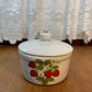 Vintage Strawberry McCoy Country Covered Margarine Container