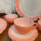 Vintage 1950’s Crinoline Hazel Atlas Pink Ruffled 12 Piece Dinning Set