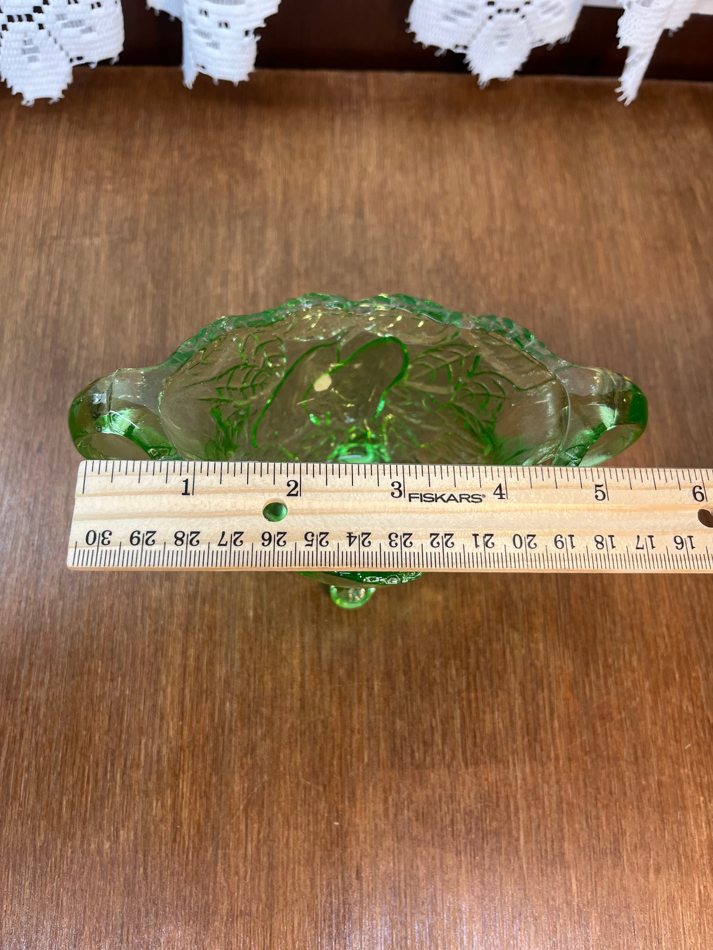 Vintage Sweet Pear Uranium Glass Cream And Sugar Set