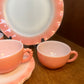 Vintage 1950’s Crinoline Hazel Atlas Pink Ruffled 12 Piece Dinning Set