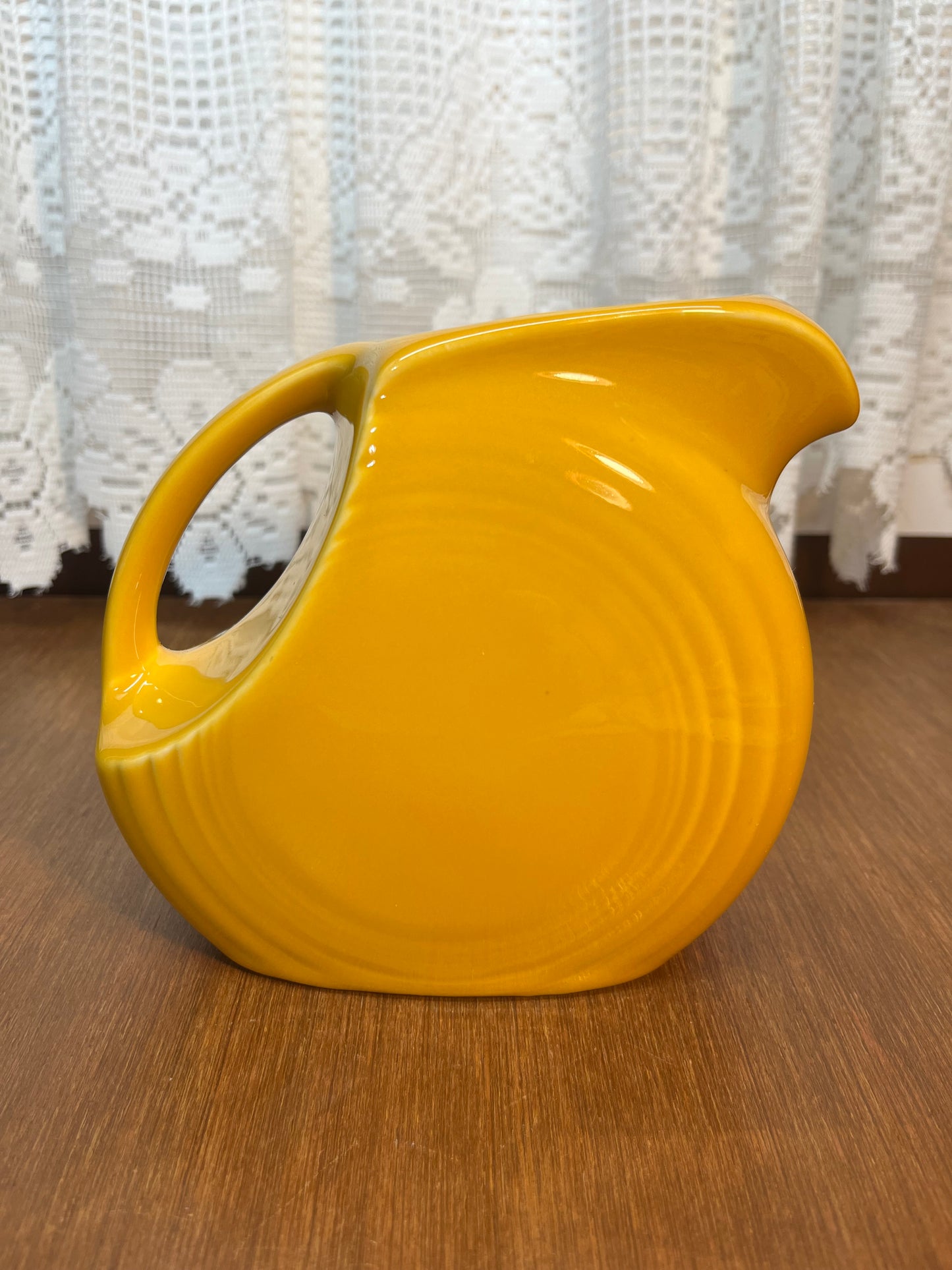 Vintage Discontinued Small Marigold Fiesta Ware Disk Juice Pitcher