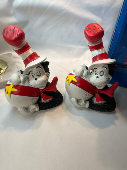 Vintage Cat In The Hat Dr. Seuss Bookends