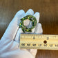 Vintage Green Uranium Glass Wreath Brooch