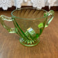 Vintage Spiral Uranium Glass Cream And Sugar Set