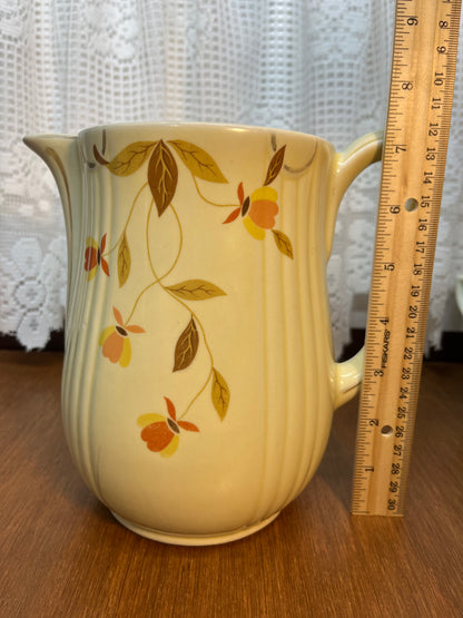 Vintage Uranium Glazed Autumn Leaf Hall’s Superior Pitcher