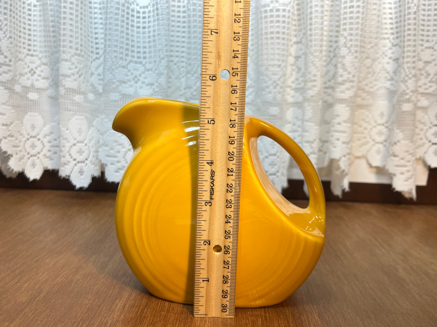 Vintage Discontinued Small Marigold Fiesta Ware Disk Juice Pitcher