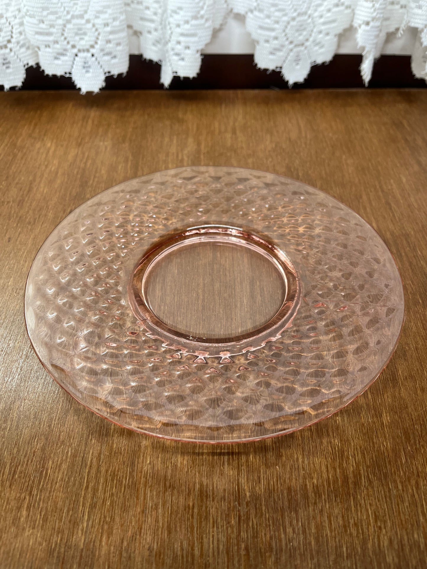 Vintage Manganese Pink Diamond Quilted Depression Glass Plates