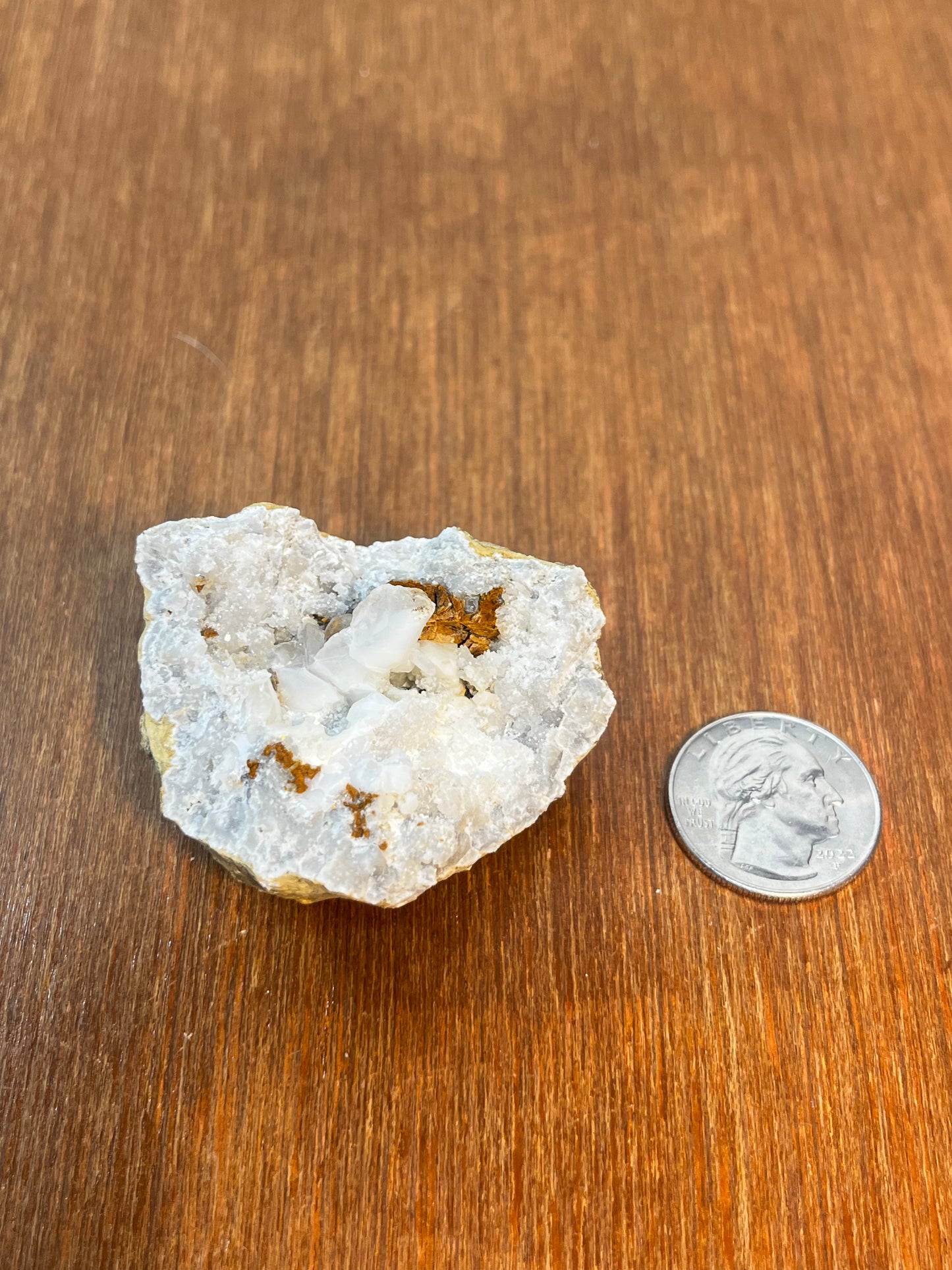 Small White & Brown Crystal Filled Geode