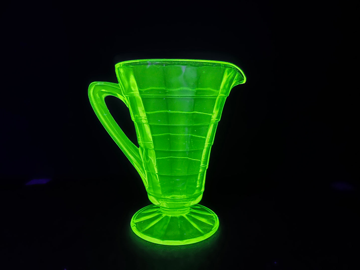 Vintage Clear Uranium Glass Creamer