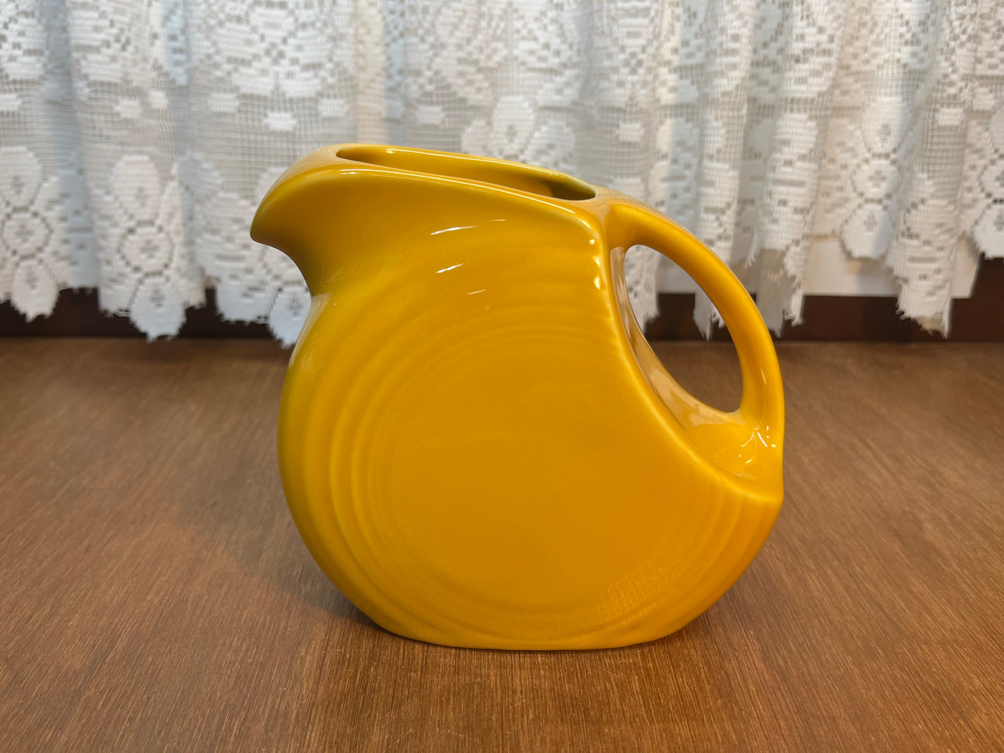 Vintage Discontinued Small Marigold Fiesta Ware Disk Juice Pitcher