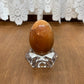 Brown Polished Marbled Color Egg With Stand