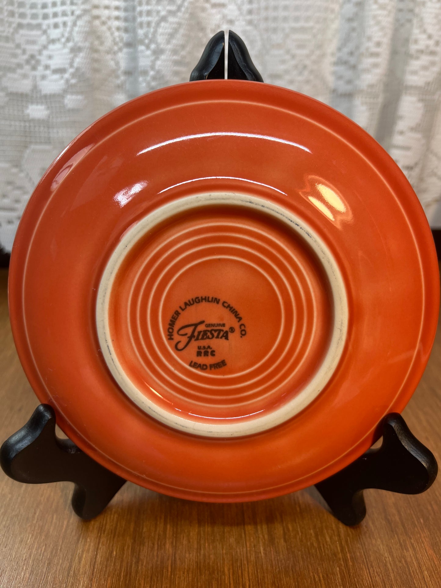 Orange RRC Lead Free Homer Laughlin Fiesta Ware Tea Plate