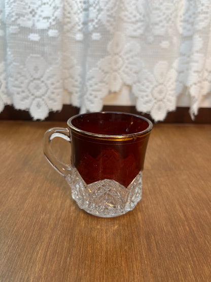 Vintage Collectible Ruby Stained Sandusky, Ohio Souvenir Glass