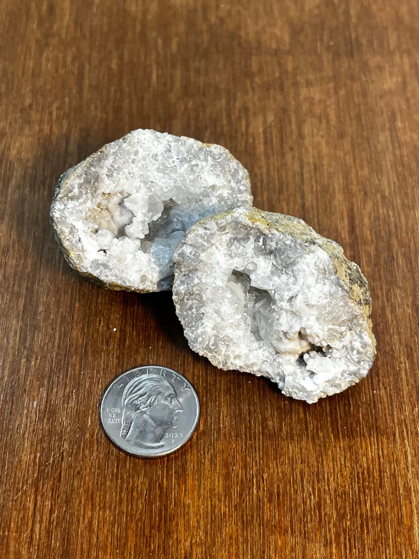 Geode With White And Grey Crystals