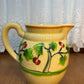 Vintage Uranium Glazed Tree & Apple Design Pitcher