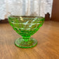 Vintage Uranium Glass Diamond Pattern Sherbet Dish