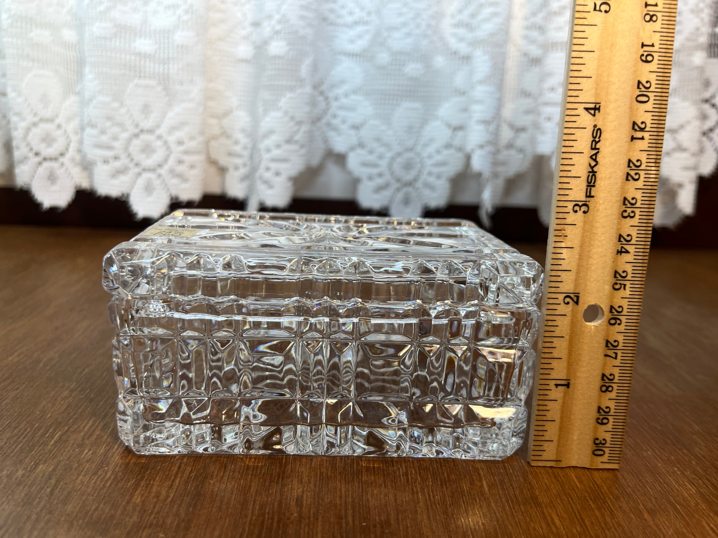 Vintage Crystal 24% Pbo Made In Poland Trinket Box