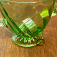 Vintage Spiral Uranium Glass Cream And Sugar Set