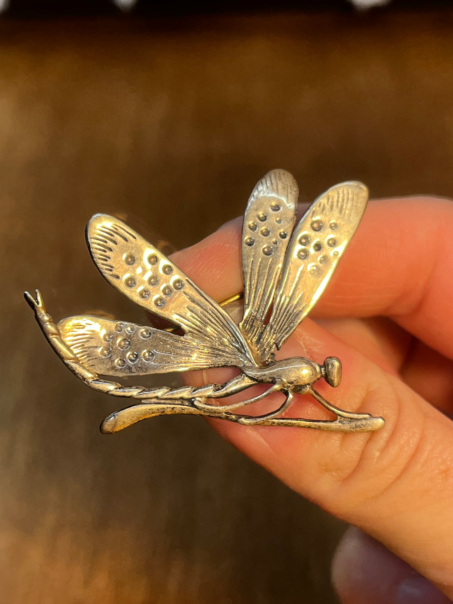 Vintage 925 Dragonfly Brooch