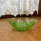 Vintage Small Uranium Hazel Atlas Ruffle Top Glass Trinket Dish