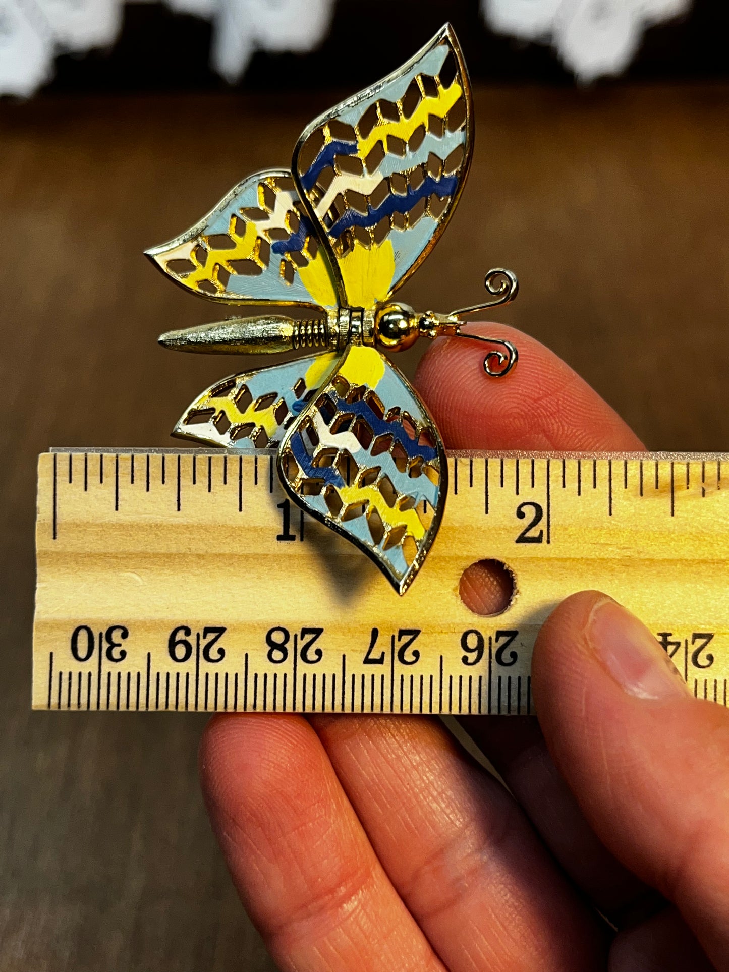 Vintage Mechanical Butterfly Brooch