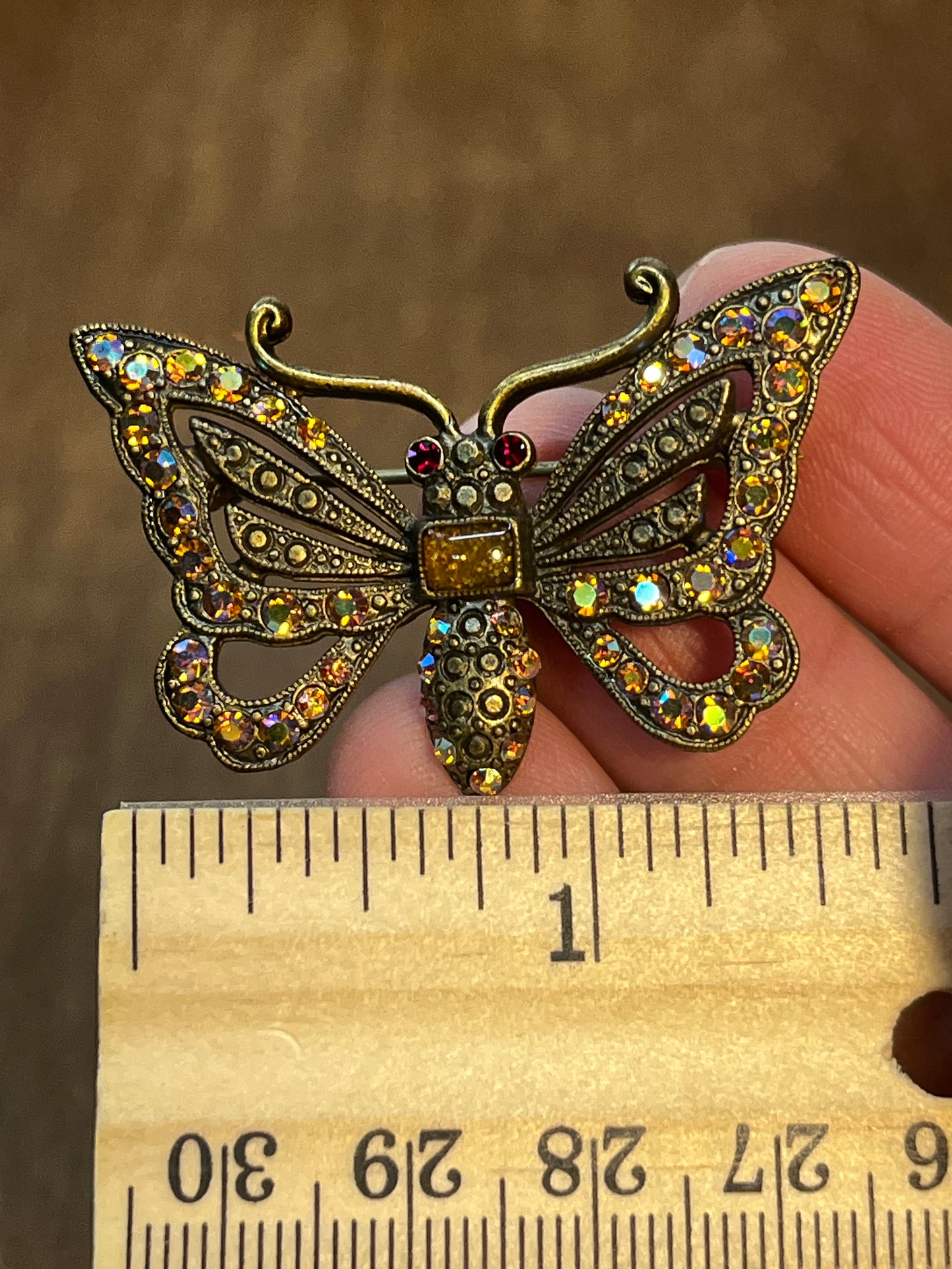 Two Vintage Sweet Romance USA Butterfly Brooches