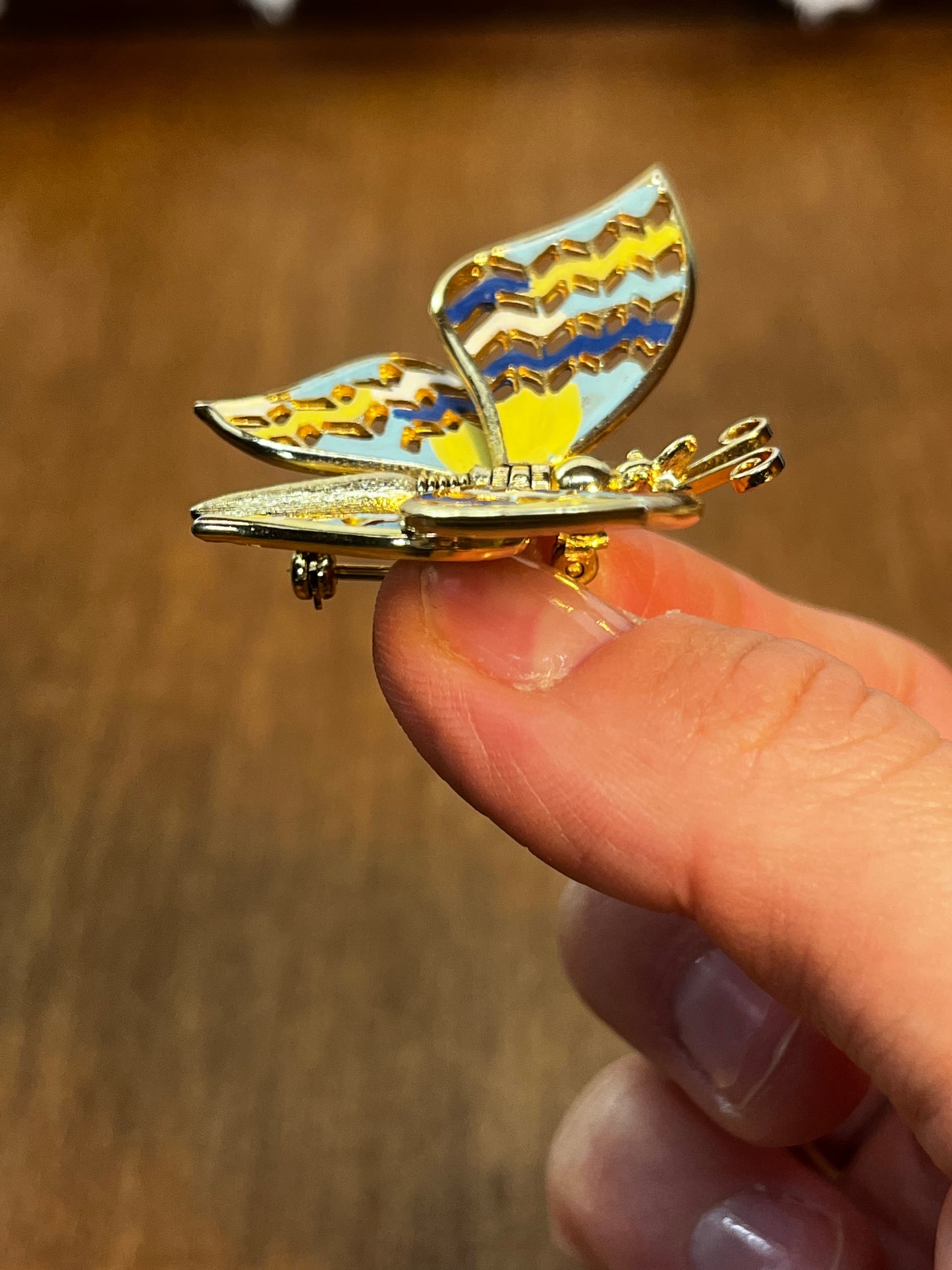 Vintage Mechanical Butterfly Brooch