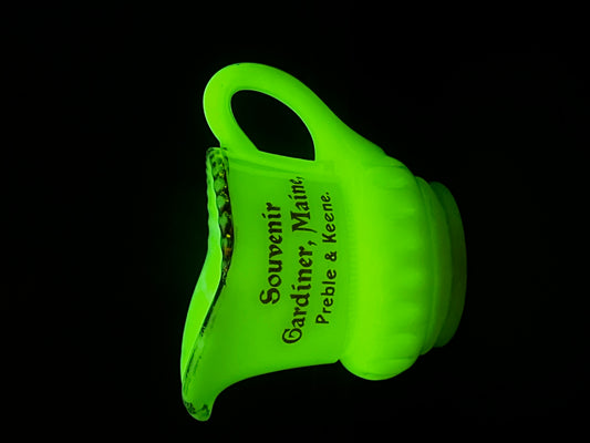 Vintage Heisey Gardiner, Maine Prebel & Keene Souvenir Uranium Glass