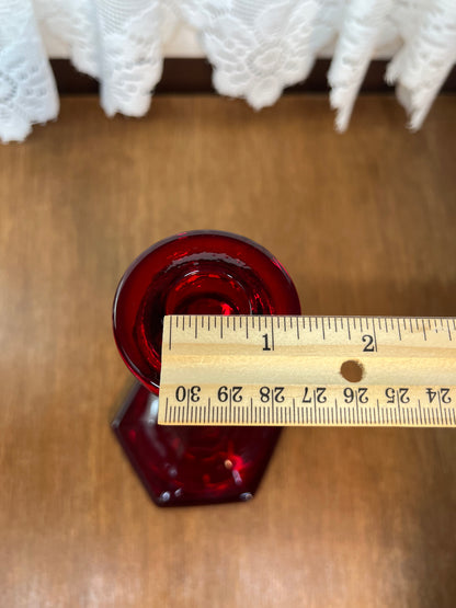 Vintage Amberina Deep Red Candle Holder