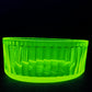 Vintage Uranium Glass Oval Ribbed Dish