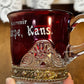 Vintage Collectible Ruby Stained La Harpe, Kansas Souvenir Glass