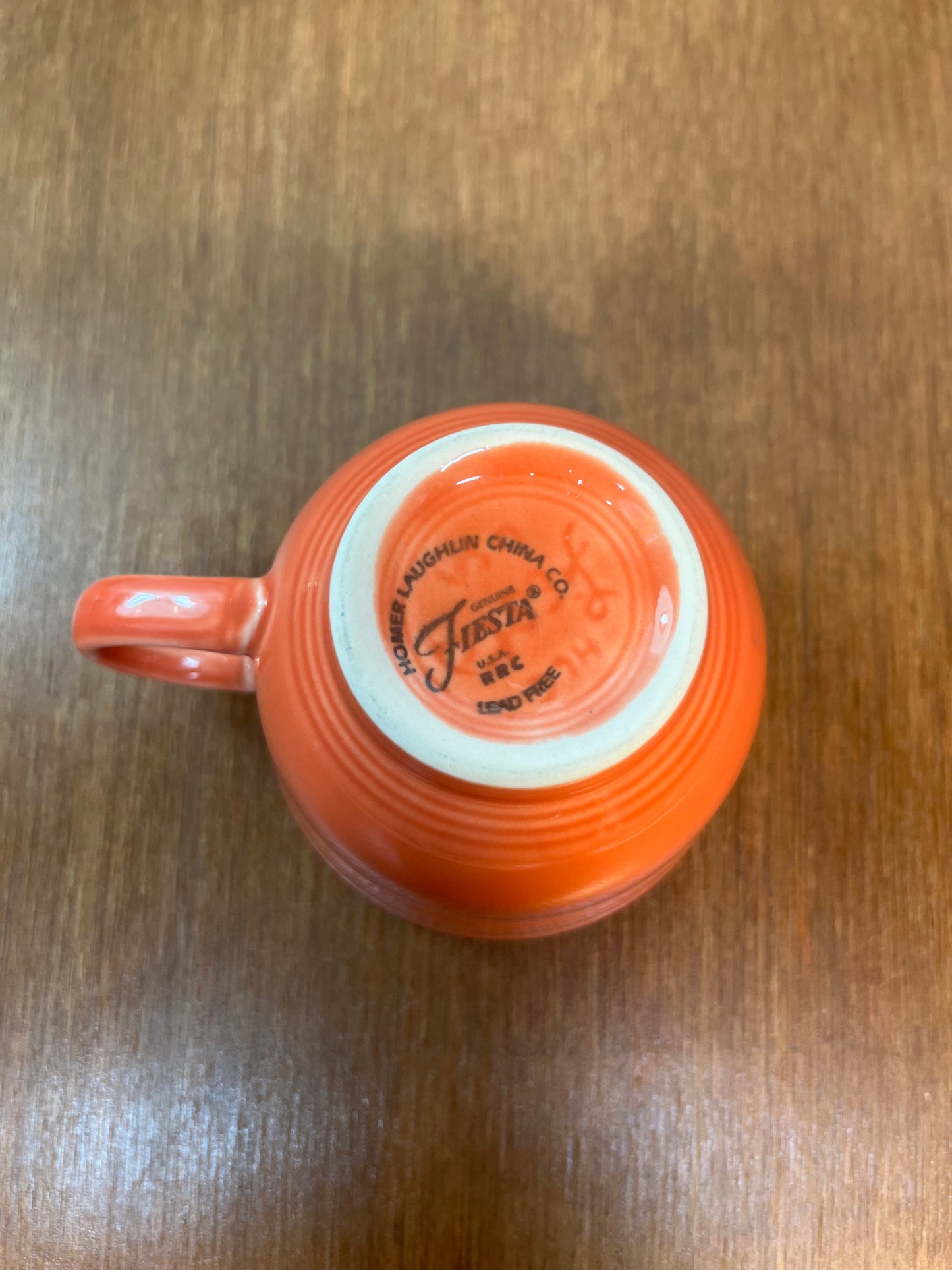 Orange RRC Lead Free Homer Laughlin Fiesta Ware Tea Cup