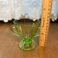 Vintage Uranium Glass Cream And Sugar Set