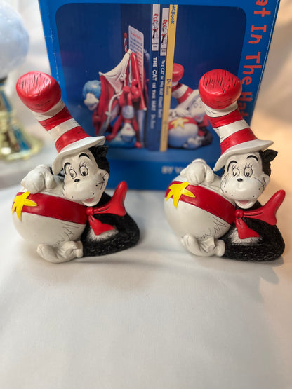 Vintage Cat In The Hat Dr. Seuss Bookends