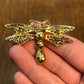 Vintage Gold Tone & Pearl Dragon Fly Brooch