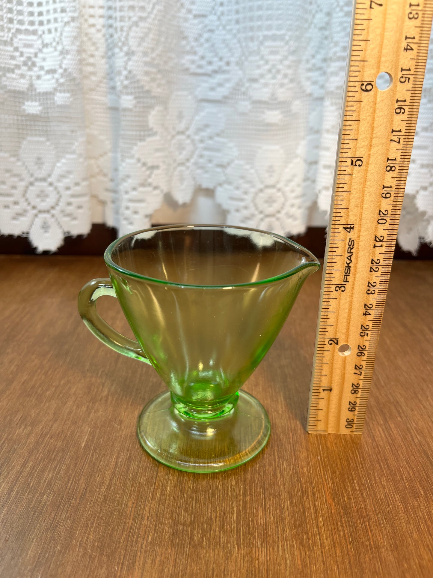 Vintage Uranium Glass Cream And Sugar Set