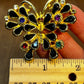 Vintage Colorful & Black Accent Butterfly Brooch