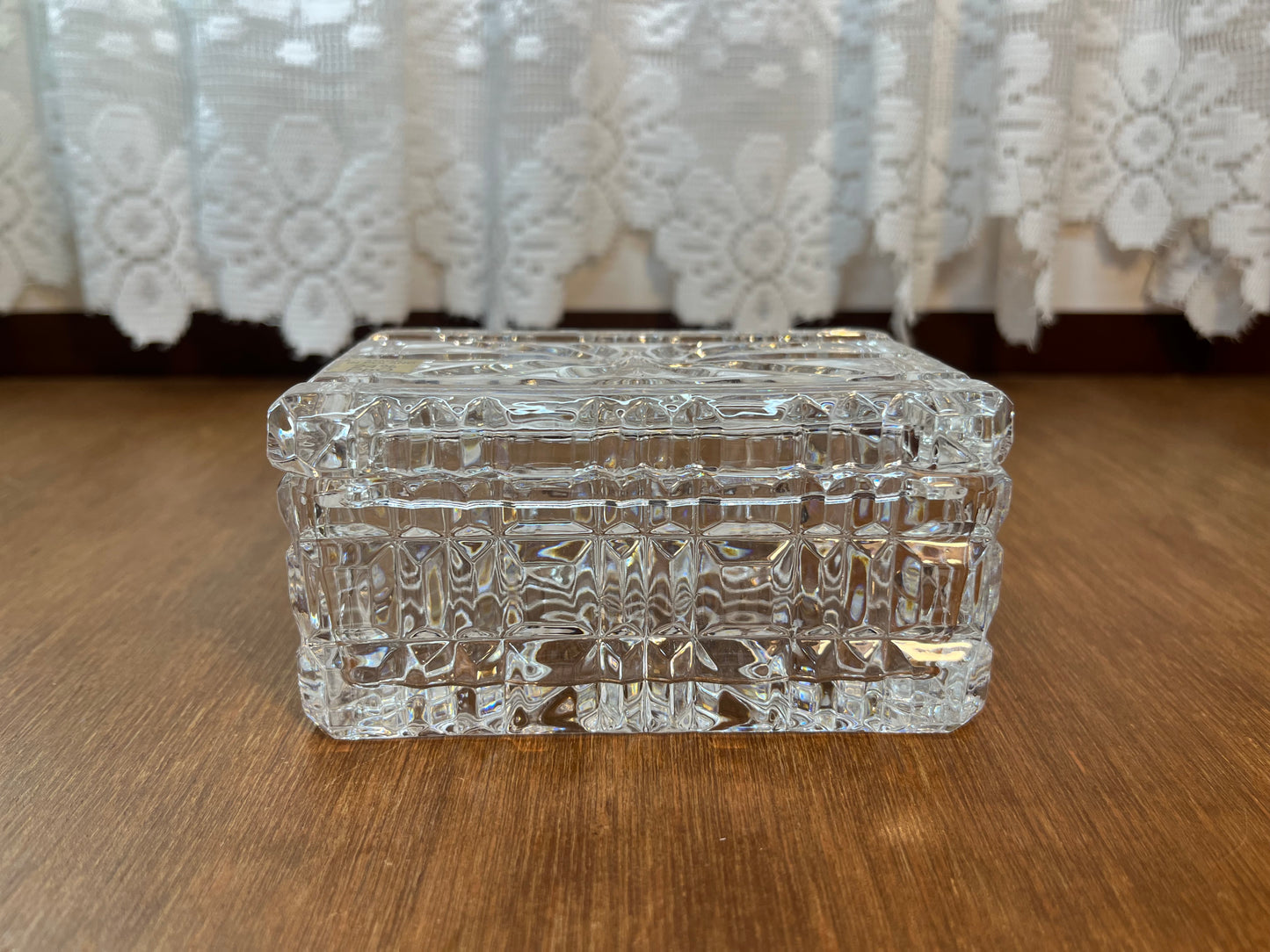 Vintage Crystal 24% Pbo Made In Poland Trinket Box