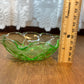 Vintage Small Uranium Hazel Atlas Ruffle Top Glass Trinket Dish